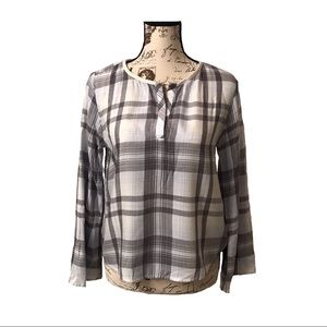 Anthropologie Cloth & Stone Plaid Top